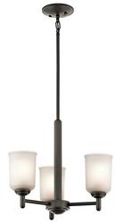 Kichler Lighting Olde Bronze 100W 3-Light Mini Chandelier 