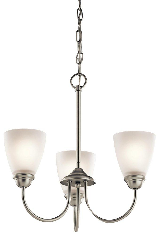 Kichler Lighting Brushed Nickel 18 in. 100W 3-Light Medium Incandescent Ceiling Light 