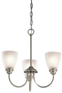 18 in. 100W 3-Light Medium Incandescent Ceiling Light in Brushed Nickel