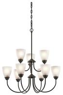 100W 9-Light Medium E-26 Incandescent Chandelier in Olde Bronze