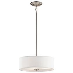 100W 3-Light Medium Incandescent Semi-Flush Ceiling Light in Brushed Nickel
