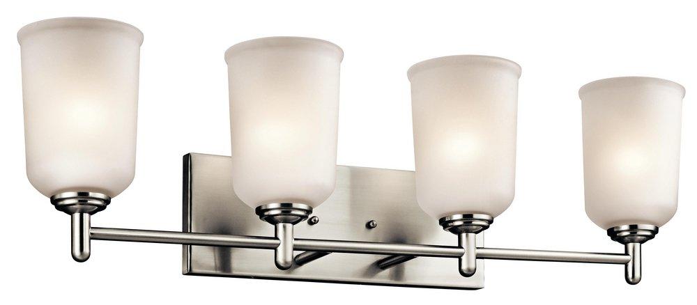 Kichler Lighting Brushed Nickel 100W 4-Light Medium E-26 Base Incandescent Bath Light 