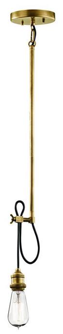13-1/2 in. 1-Light Mini Pendant in Natural Brass