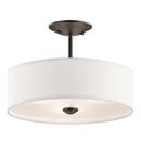 100W 3-Light Medium Incandescent Semi-Flush Ceiling Light in Olde Bronze