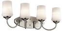 Kichler Lighting Brushed Nickel 100W 4-Light Medium E-26 Base Incandescent Bath Light 