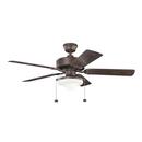 52 in 5-Blade Ceiling Fan with 26W 2-Light Compact Fluorescent Light Kit in Tannery Bronze Powder Coat