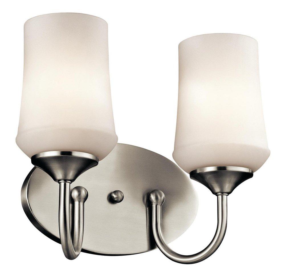 Kichler Lighting Brushed Nickel 2-Light Medium E-26 Base Incandescent Bath Light 