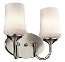 Kichler Lighting Brushed Nickel 2-Light Medium E-26 Base Incandescent Bath Light 