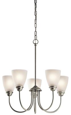 22 in. 100W 5-Light Medium Incandescent Ceiling Light in Brushed Nickel