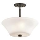 100W 3-Light Semi-Flushmount Ceiling Light in Olde Bronze