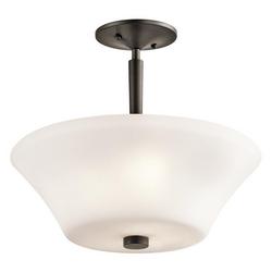 100W 3-Light Semi-Flushmount Ceiling Light in Olde Bronze