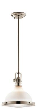 100W 1-Light Incandescent Pendant in Polished Nickel