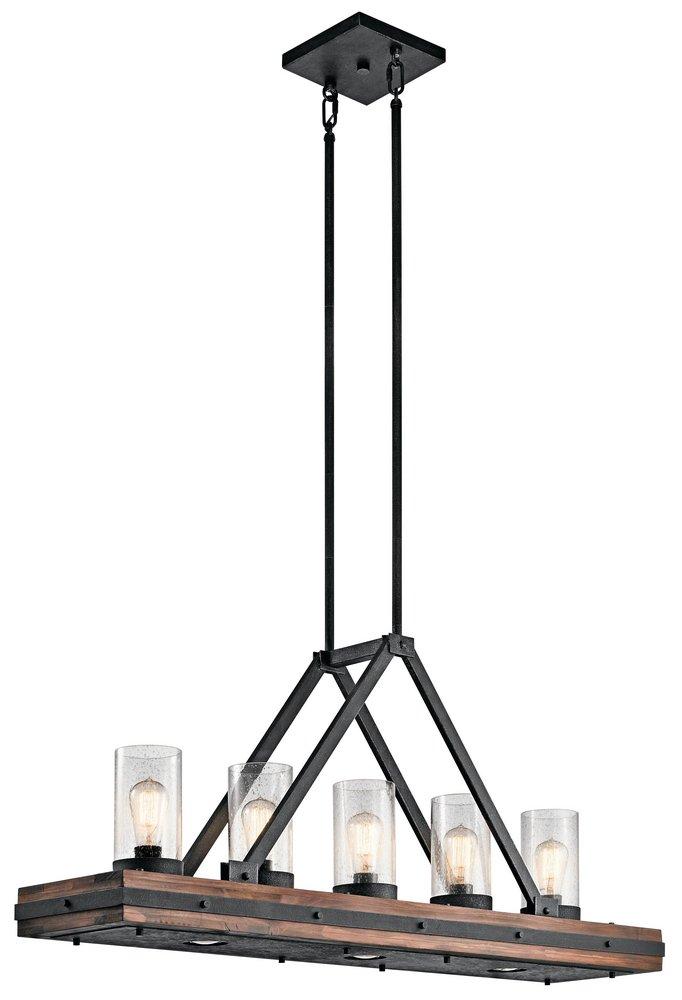 Kichler Lighting Auburn Stained 100W 5-Light Linear Chandelier 