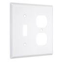 TayMac White Smooth 2-Gang Toggle and Duplex Standard Metal Wall Plate 