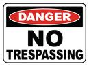 Accuform Signs White 14 x 10 in. Adhesive Sign - DANGER NO TRESPASSING 