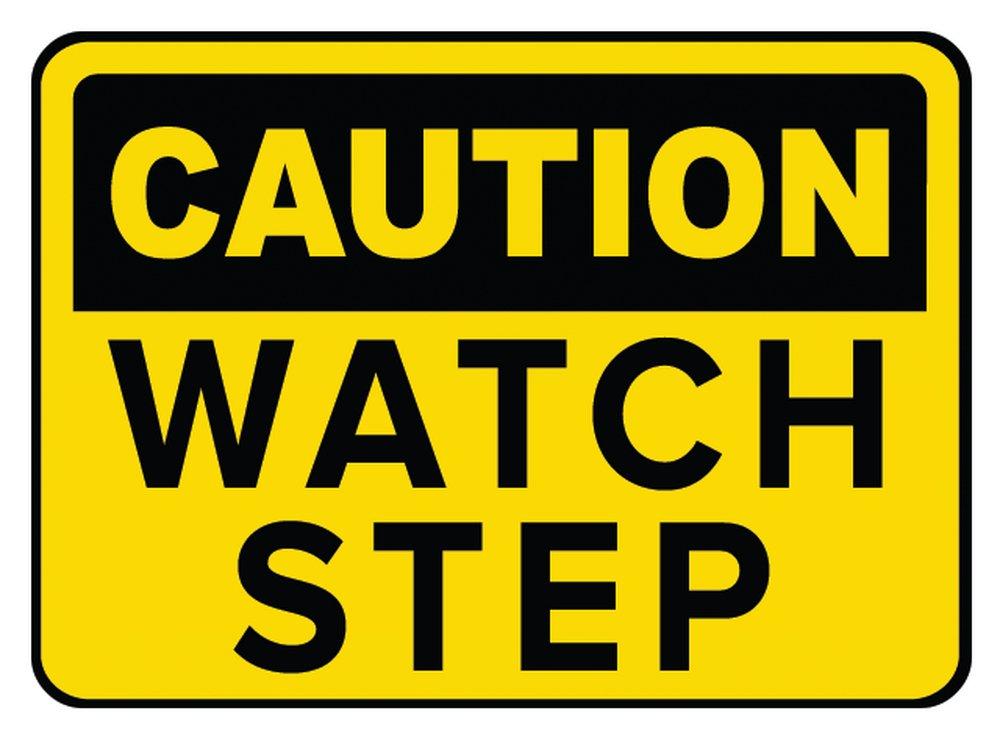 Accuform Signs Black 14 x 10 in. Sign - CAUTION WATCH YOUR STEP 
