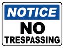 Accuform Signs White 14 x 10 in. Sign - NOTICE NO TRESPASSING 