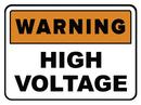 14 x 10 in. Plastic Sign - WARNING HIGH VOLTAGE