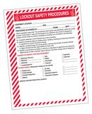 Lockout Safety PROCEDURE FORMS 25 Pack