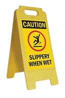 12 in. Floor Sign Caution - Slippery when Wet