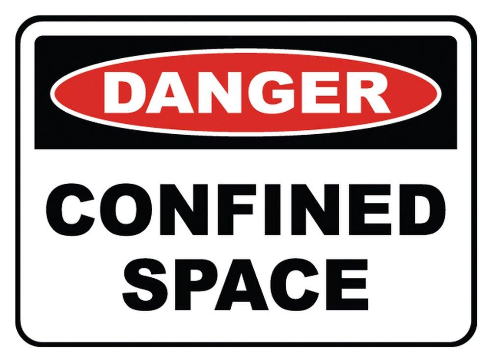 Accuform Signs White 14 x 10 in. Sign - DANGER PERMIT REQUIRED CONFINED SPACE DO NOT ENTER 