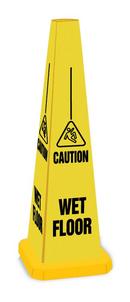Accuform Signs Yellow Safety Cone - Wet Floor 