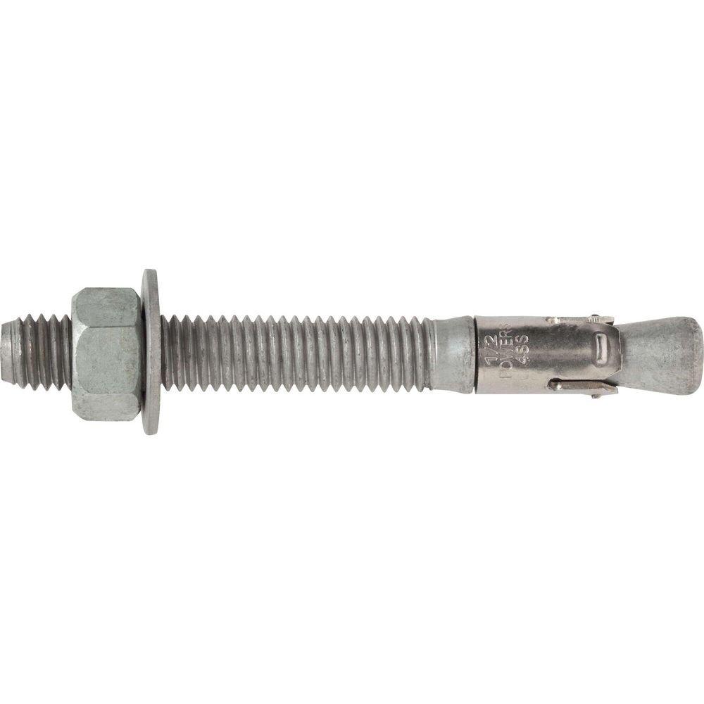 DEWALT Anchors & Fasteners Silver 1/2 in. Wedge Expansion Anchor Hot Dip Galvanized Carbon Steel and Stainless Steel 