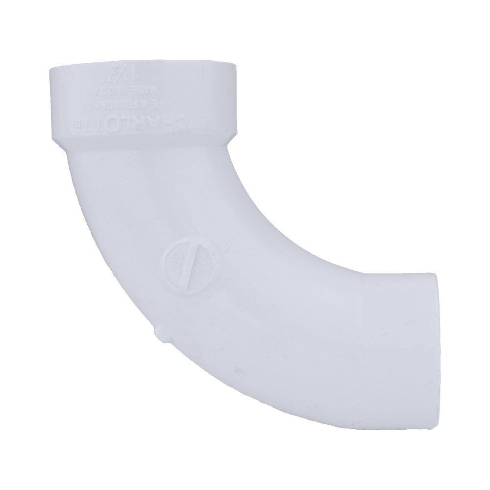 White PVC DWV 90&deg; Street Long Turn Elbow 