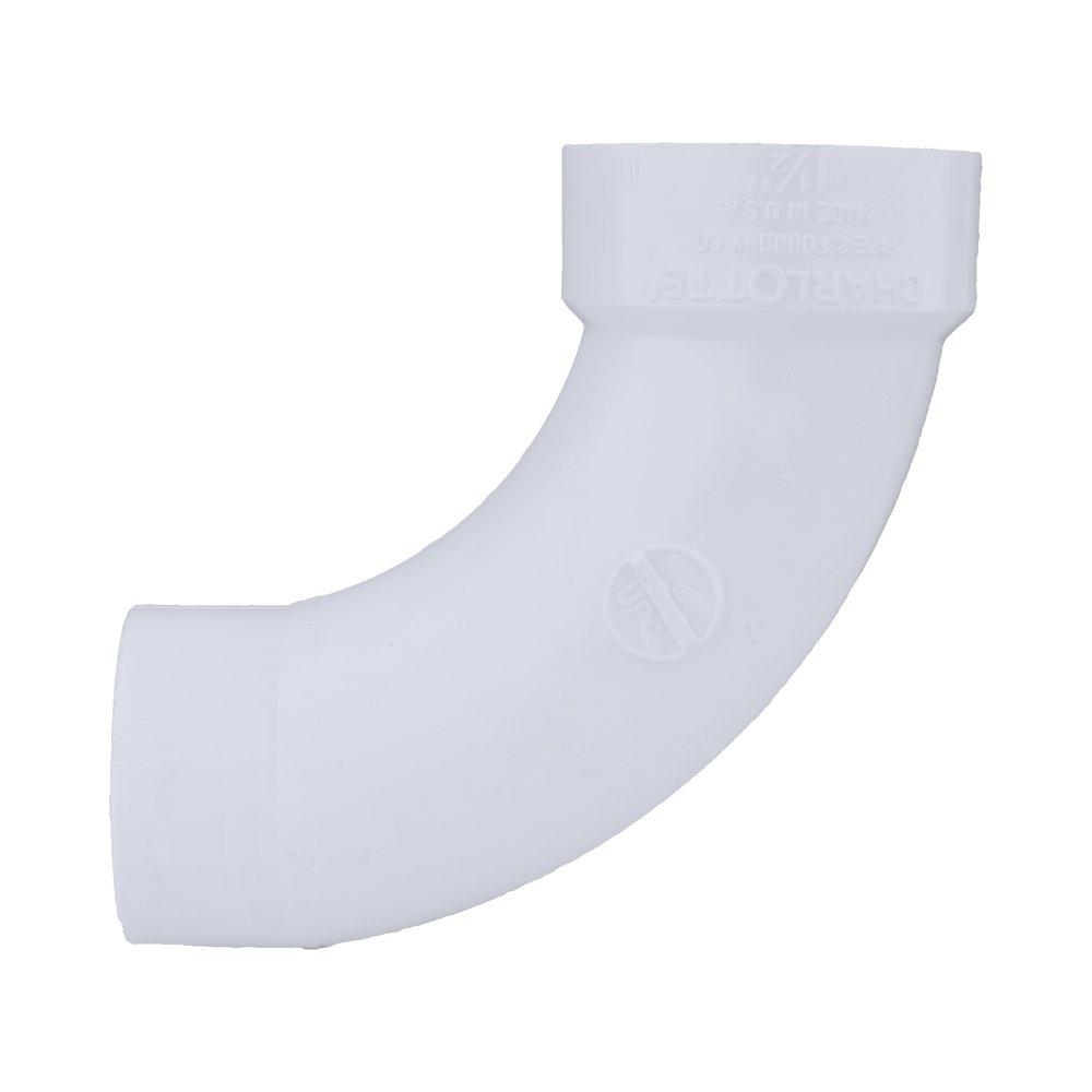 White PVC DWV 90&deg; Street Long Turn Elbow 