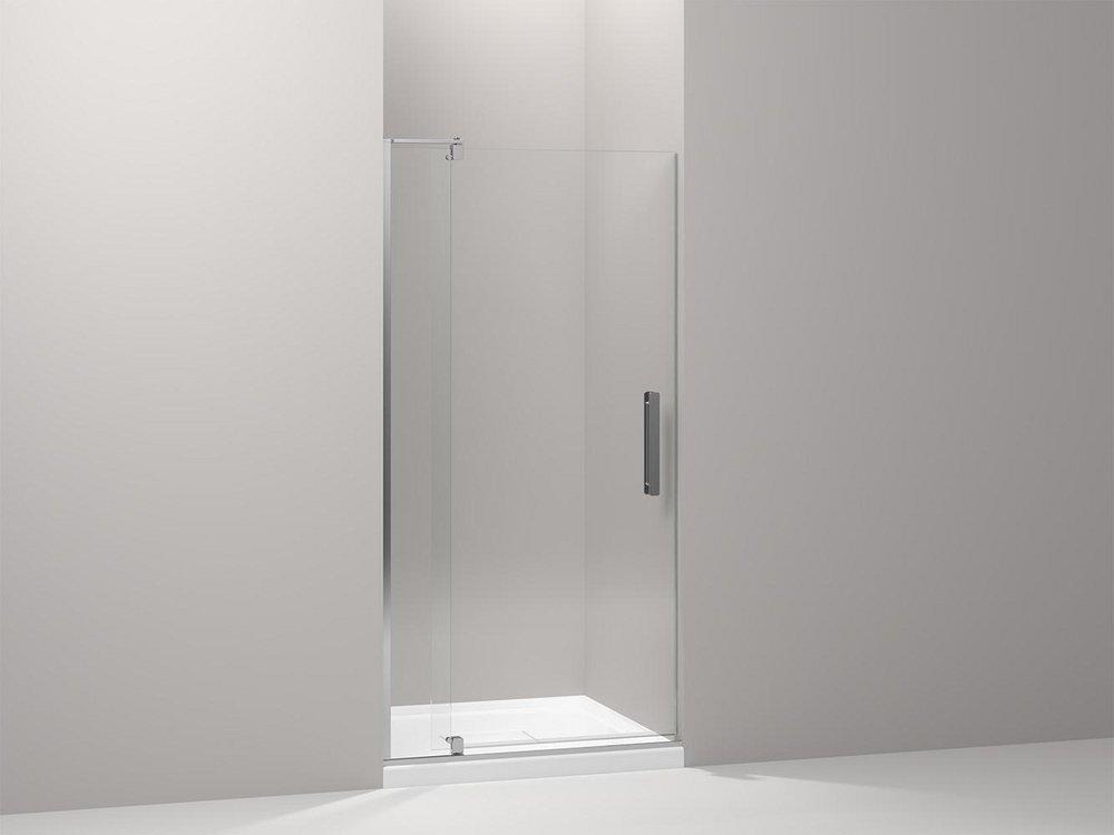 KOHLER Bright Polished Silver 70 in. Clear Pivot Shower Door 