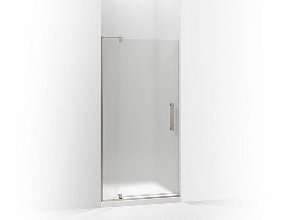 KOHLER Anodized Brushed Nickel 36 in. Pivot Shower Door with CleanCoat&reg; and Frosted Tempered 