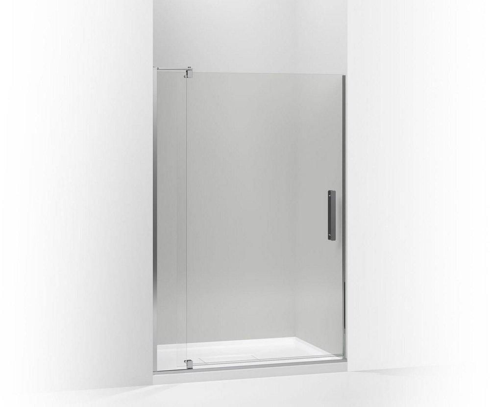 KOHLER Bright Polished Silver 70 in. Pivot Shower Door with Crystal Clear Glass 
