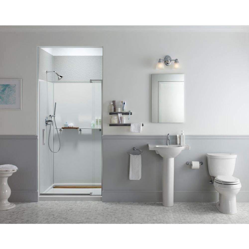 KOHLER Bright Polished Silver 70 in. Pivot Shower Door with Crystal Clear Glass 