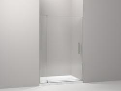 48 in. Pivot Shower Door with 5/16 in. Crystal Clear Glass in Anodized Brushed Nickel