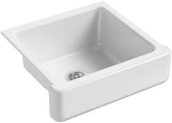 23-1/2 in. Undermount Cast Iron Single Bowl Kitchen Sink in White