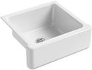 KOHLER White 23-1/2 x 21-9/16 in. Cast Iron Single Bowl Farmhouse Kitchen Sink 