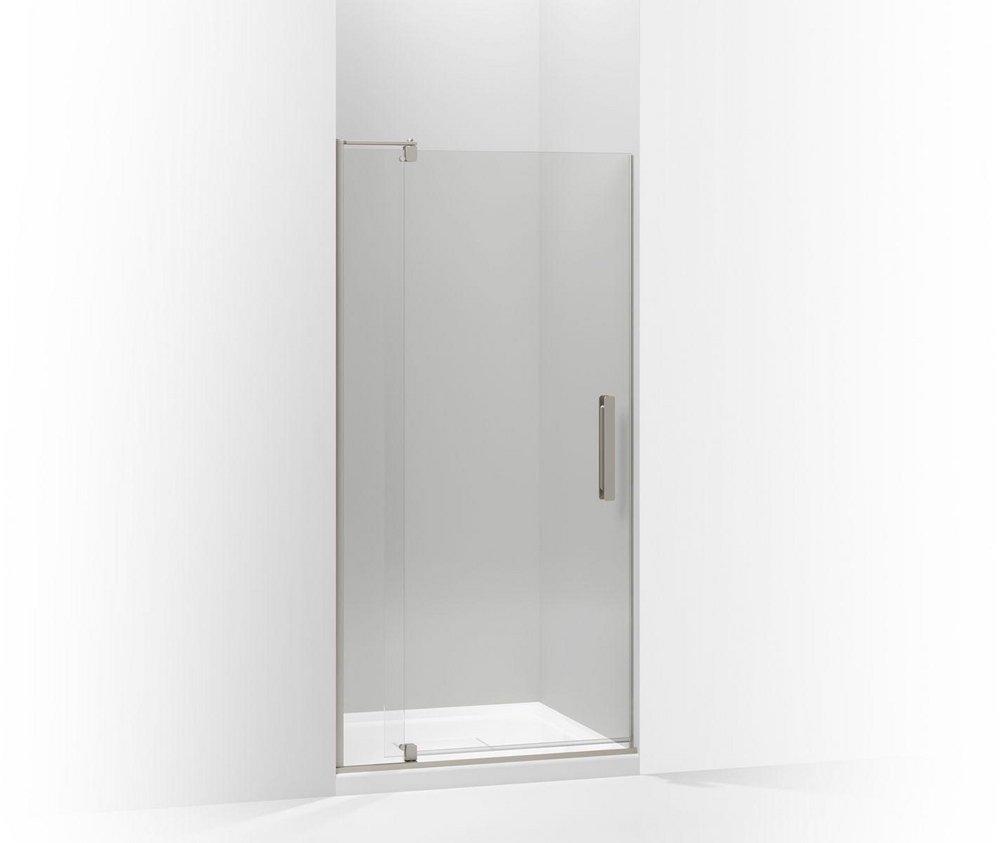 KOHLER Anodized Brushed Nickel 74 x 36 in. Pivot Shower Door with 5/16 in. Crystal Clear Glass 
