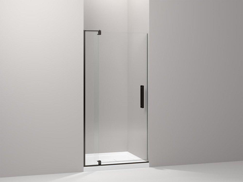 KOHLER Anodized Dark Bronze 70 in. Clear Pivot Shower Door 