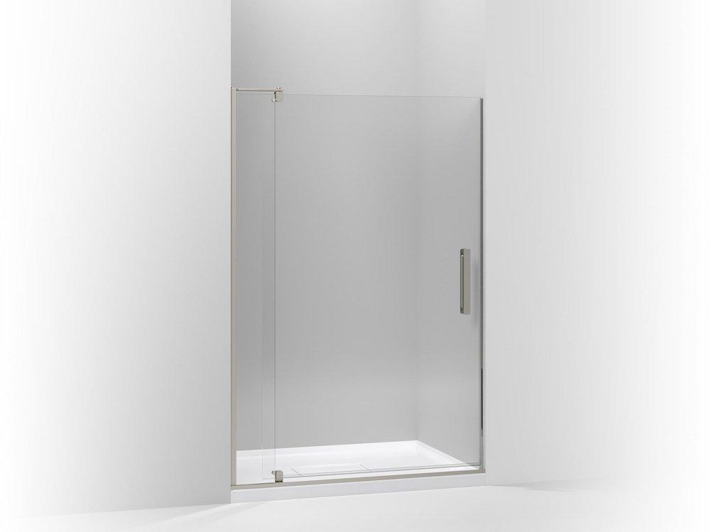 KOHLER Anodized Brushed Nickel 70 in. Pivot Shower Door with Crystal Clear Glass 