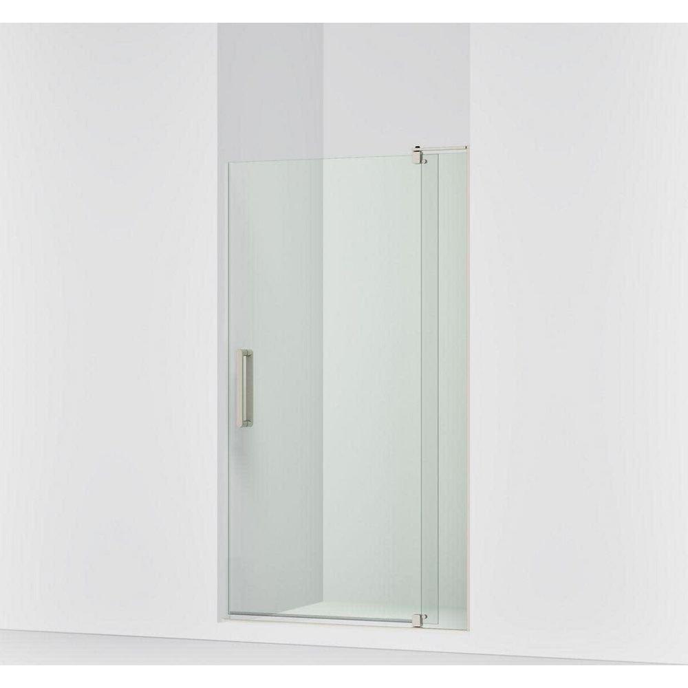 KOHLER Anodized Brushed Nickel 70 in. Pivot Shower Door with Crystal Clear Glass 