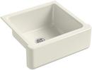 KOHLER Biscuit 23-1/2 x 21-9/16 in. Cast Iron Single Bowl Farmhouse Kitchen Sink 
