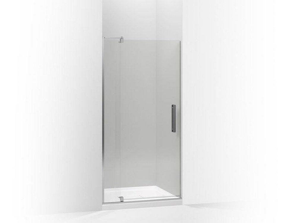KOHLER Bright Polished Silver 36 in. Pivot Shower Door with Crystal Clear Tempered Glass 