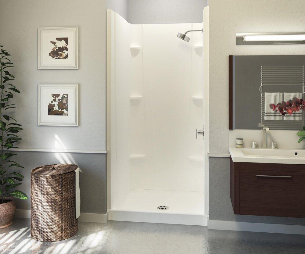 Aquatic White 5 x 27 x 74 in. Shower Wall Set 