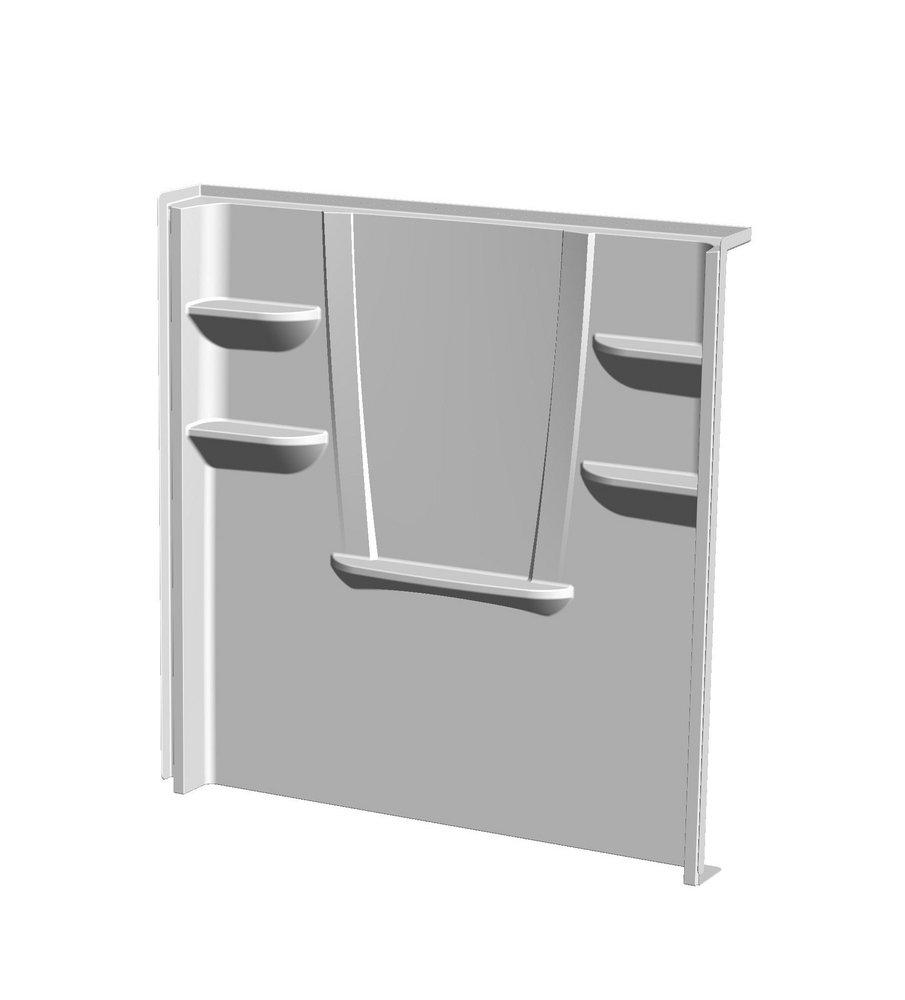 Aquatic White 8 x 60 x 62 in. Back Shower Wall 