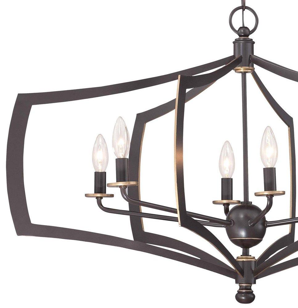 Minka Lavery Downton Bronze/Gold 34 in. 6-Light Candelabra E-12 Base Chandelier 