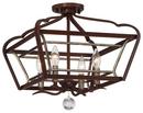 Minka Lavery Dark Rubbed Sienna/Aged Silver 60W 4-Light Semi-Flushmount Ceiling Fixture 