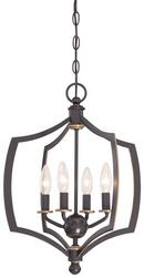 Minka Lavery Downton Bronze/Gold 16 in. 4-Light Candelabra E-12 Base Chandelier 