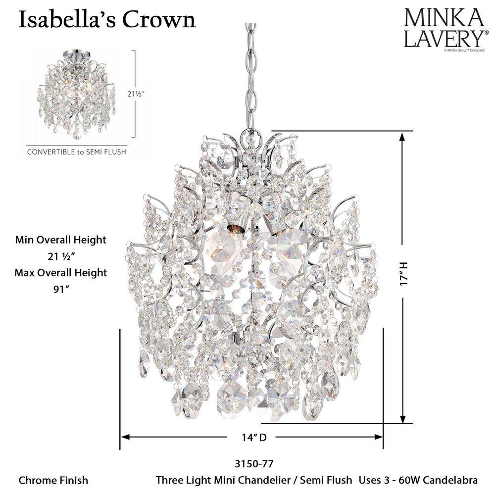 Minka Lavery Chrome 14 in. 3-Light Candelabra E-12 Base Chandelier 
