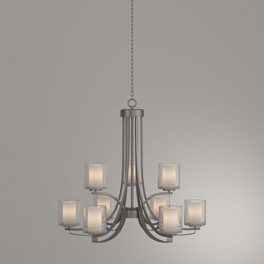 Minka Lavery Brushed Nickel 31-1/2 in. 9-Light Medium E-26 Base Chandelier 