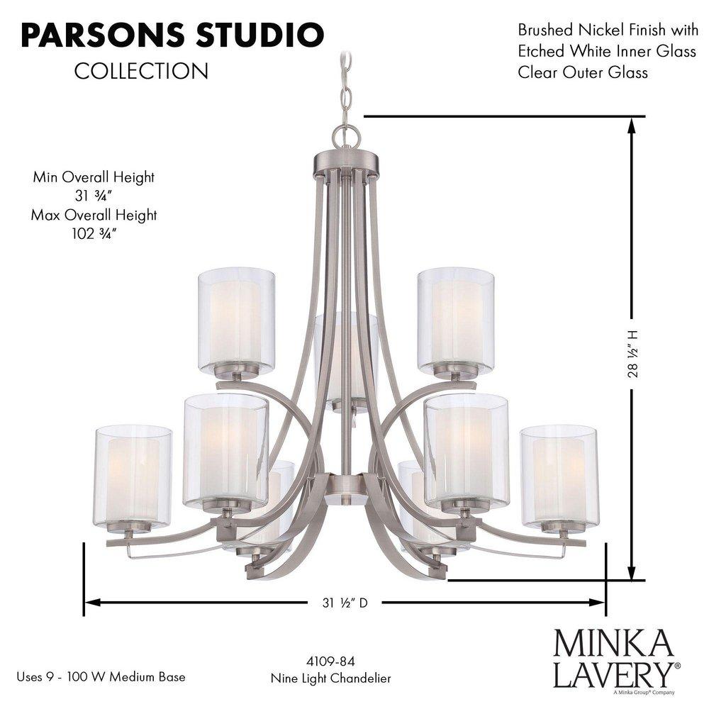 Minka Lavery Brushed Nickel 31-1/2 in. 9-Light Medium E-26 Base Chandelier 